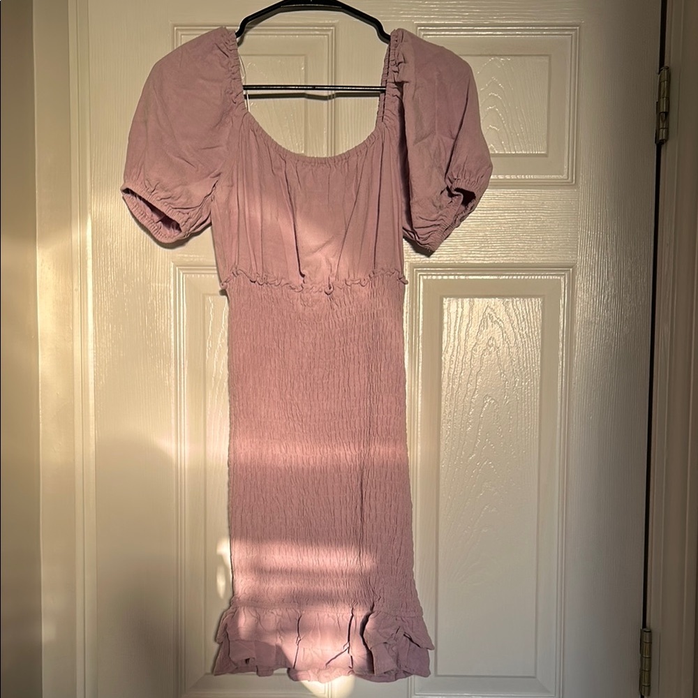 Entro Lilac Puff Sleeve Dress